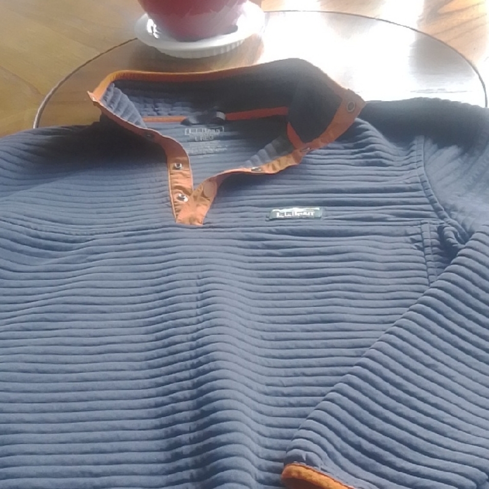 LL Bean 3/4 Snap Pullover Men's